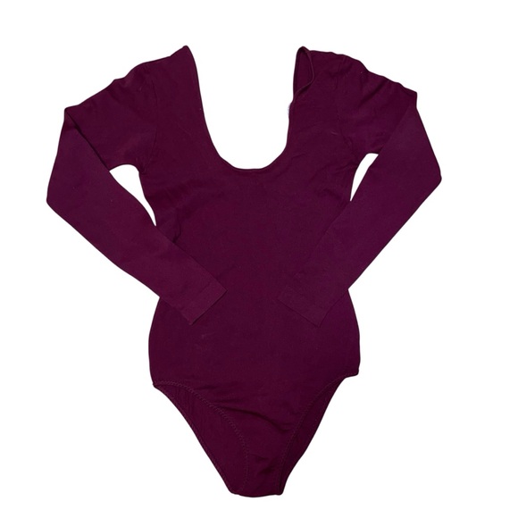 Danskin Tops - Vintage Danskin Burgundy Long Sleeve Dance Bodysuit